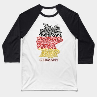 Germany Outline Maze & Labyrinth Baseball T-Shirt